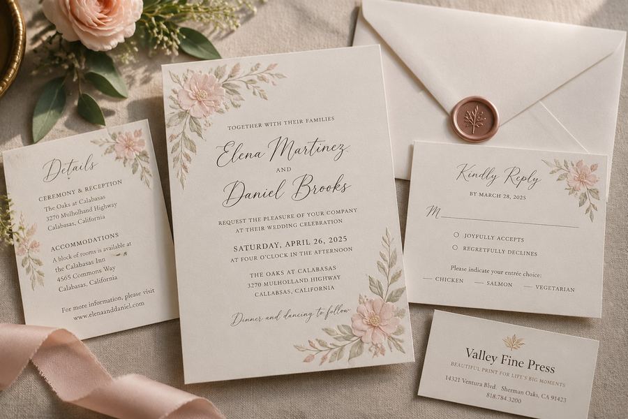 Events and Weddings printed at The Printing House