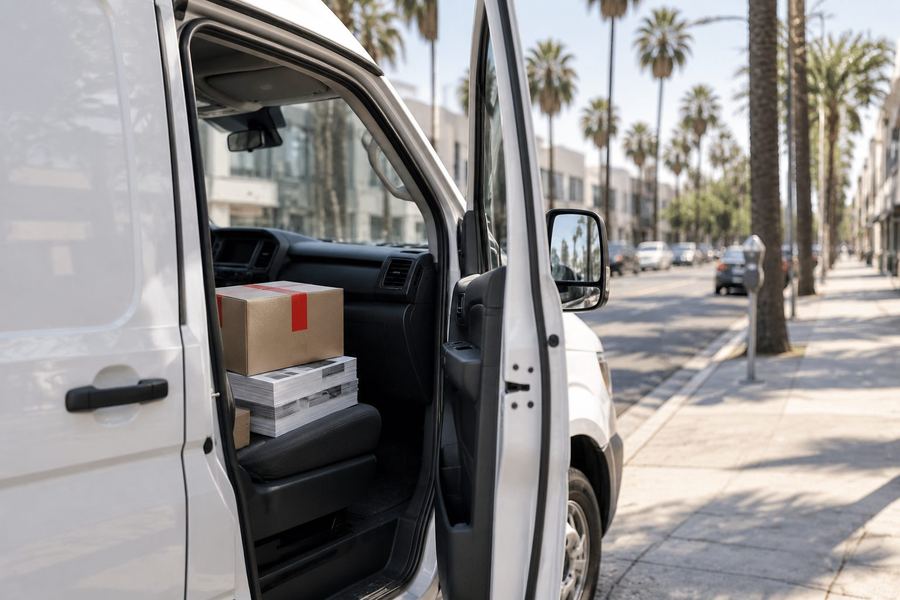 Delivered straight to the mail house, printed at The Printing House in Encino
